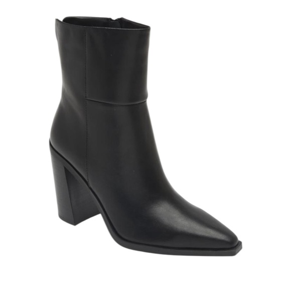 NWT Steve Madden Leather Snip Toe Silvee Ankle Boot Black Size 9.5 - Picture 1 of 15